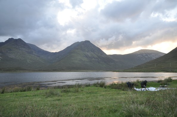 Lumière couchante de soleil sur Skye.  